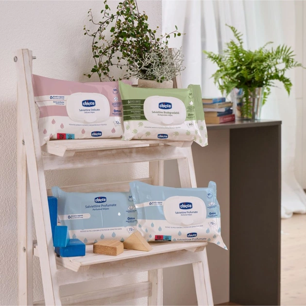 Дитячі вологі серветки Chicco м`які очищаючі, біорозкладні, 60 шт (12050.70) - picture 7