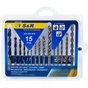 Набір свердл S&R Meister 15шт.:3,4,5,6,8мм мет/дер/бетон (216301015) - зменшене зображення 1