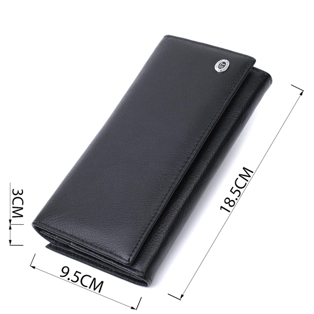 Гаманець ST Leather З кишенею для монет з натуральної шкіри Чорний (22691) - зображення 3