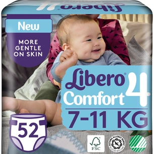 Підгузки Libero Comfort Розмір 4 (7-11 кг) 52 шт (7322541083674) зображення 1