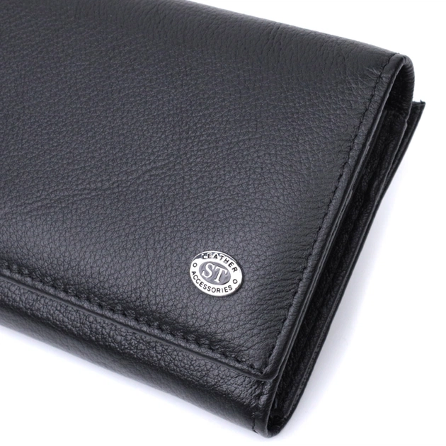 Гаманець ST Leather З кишенею для монет з натуральної шкіри Чорний (22691) - зображення 5