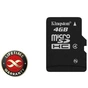 Карта пам'яті Kingston 4Gb microSDHC class 4 (SDC4/4GBSP) - зменшене зображення 1