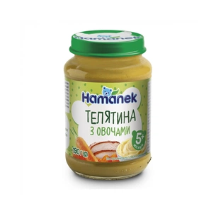 Дитяче пюре Hamanek телятина з овочами, 190 г (8595139721589) зображення 1
