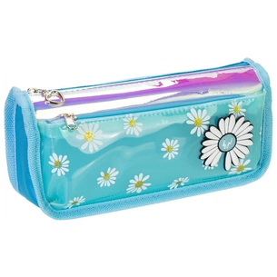 Пенал Cool For School 2 відділення Ромашки блакитний (CF86975) зображення 1