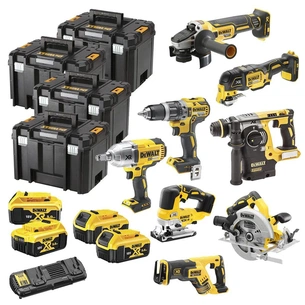 Набір електроіструментів DeWALT 8 од., 18 В XR Li-lon, 4 кейса TSTAK, 4*5Ah АКБ та 1 ЗП (DCK865P4T) изображение 1
