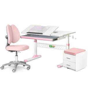 Парта з кріслом ErgoKids (L) Pink + тумба (TH-310 + Y-412 Lite + BD C3_PINK) зображення 1