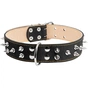 Нашийник для тварин Collar подвійний із шипами 45 мм 56-68 см (чорний) (03641) - зменшене зображення 3