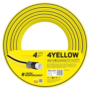 Шланг для поливу Cellfast 4YELLOW 3/4" 50м, 4 шари, до 20 Бар, -10…+50°C (10-522) изображение 1