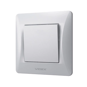 Вимикач Videx BINERA 1кл срібний шовк (VF-BNSW1-SS) изображение 1