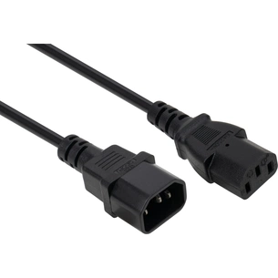 Кабель живлення C13 to C14 3.0m 1mm2 Vinga (VCPP1C13143BK) picture 1