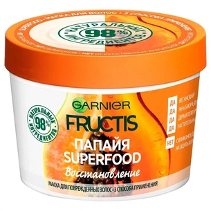 Маска для волосся Garnier Fructis Superfood Папайя для пошкодженого волосся 390 мл (3600542258876) изображение 1