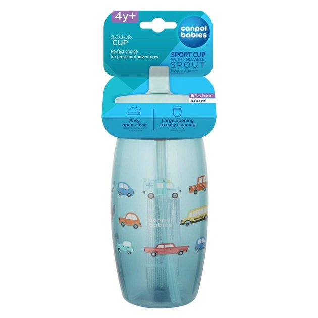 Поїльник-непроливайка Canpol babies Автомобілі зі складним носиком 400 мл (56/618_blu) - picture 5