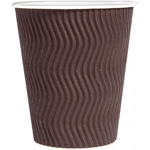 Стакани одноразові PRO service паперові Riple Коричневі 250 мл 20 шт. (4823071635003) зображення 1