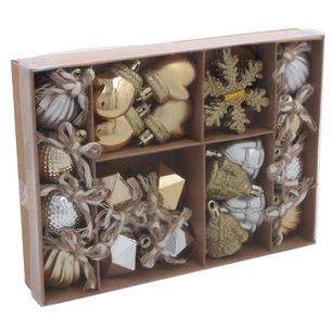 Ялинкова іграшка Chomik пластикові прикраси мікс, 24 шт, срібний, шампань (5900779897205) изображение 1