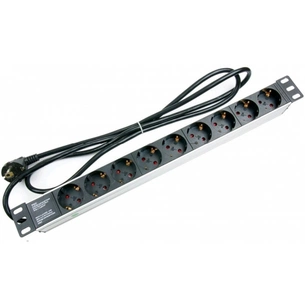 Силовий блок Hypernet 19" 9 розеток, кабель 1.8m алюм. корпус (SPP9) зображення 1