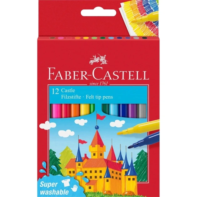 Фломастеры Faber-Castell Замок Felt tip pen Castle в картонной коробке 12 цветов (31677) - изображение 1