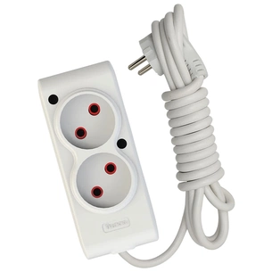 Мережевий подовжувач TECCO 3м 2 поста white (8681277841118) зображення 1