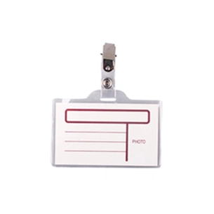 Бейдж H-Tone горизонтальний з металевим кліпом, 16 мкм, уп. 50 шт (BADGE-HT-JJ41307) зображення 1