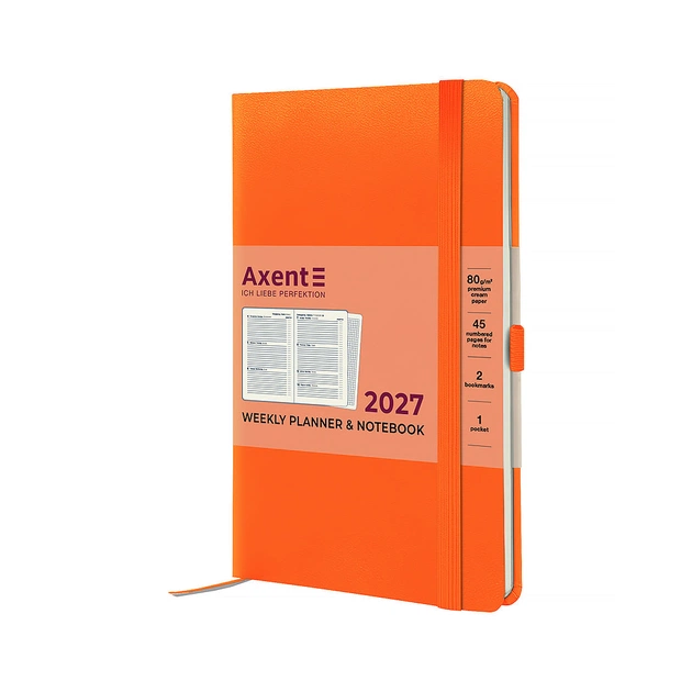 Еженедельник Axent 2027 Partner Strong, 125х195, pomaranchevyy (8505-27-64-A) - изображение 1