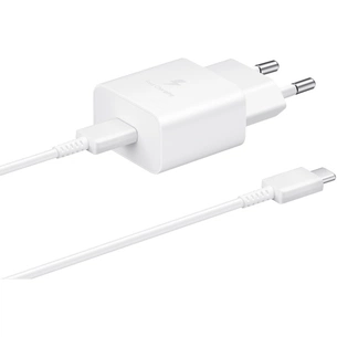 Зарядний пристрій Samsung USB-С 15W White + Cable USB-C 1m (EP-T1510XWEGEU) зображення 1