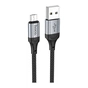 Дата кабель USB 2.0 AM to Micro 5P 1.0m 2.4A nylon X102 black HOCO (6942007608763) - зменшене зображення 2