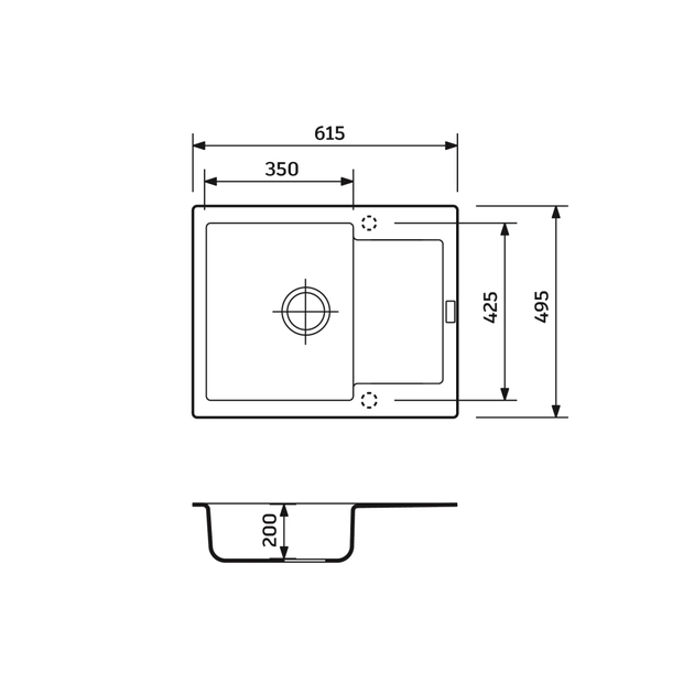 Мийка кухонна Adamant Minimal сірий + змішувач + дозатор + ополіскувач склянок + коланд (4824296106404) - picture 8