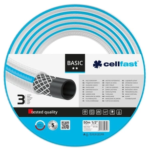 Шланг для поливу Cellfast BASIC, 1/2', 50м, 3 шари, до 25 Бар, -20…+60°C (10-402) зображення 1