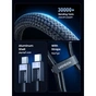Дата кабель USB-C to USB-C 2.0m PD3.1 240W 480Mbps braided black Ugreen (75732) - зменшене зображення 5
