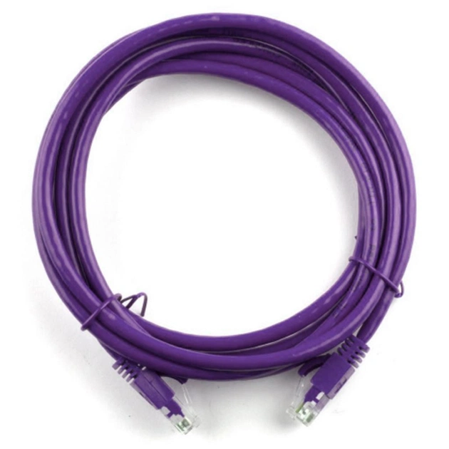 Патч-корд 2м, RJ-45, Cat.5e, CU, мідь, фіолетовий Ritar (PCR-CU/2Pe / 04277) - зображення 1