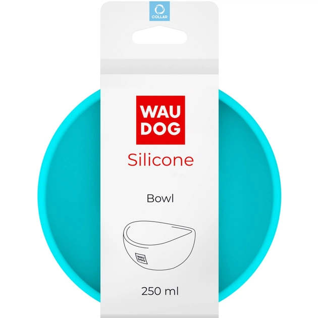 Посуд для котів WAUDOG Silicone Миска 250 мл блакитна (50812) - зображення 1