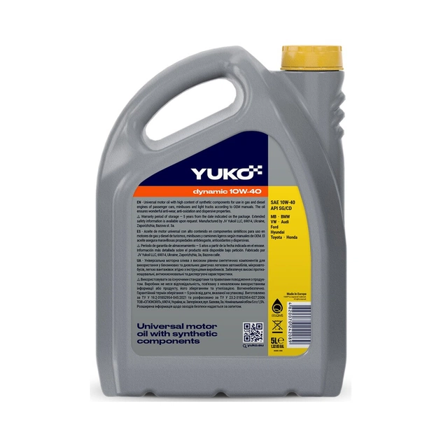 Моторна олива Yuko DYNAMIC 10W-40 5л (4820070242089) - picture 3