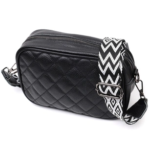 Сумка Vintage Шкіряна жіноча через плече на одне відділення Чорна (22387) зображення 1