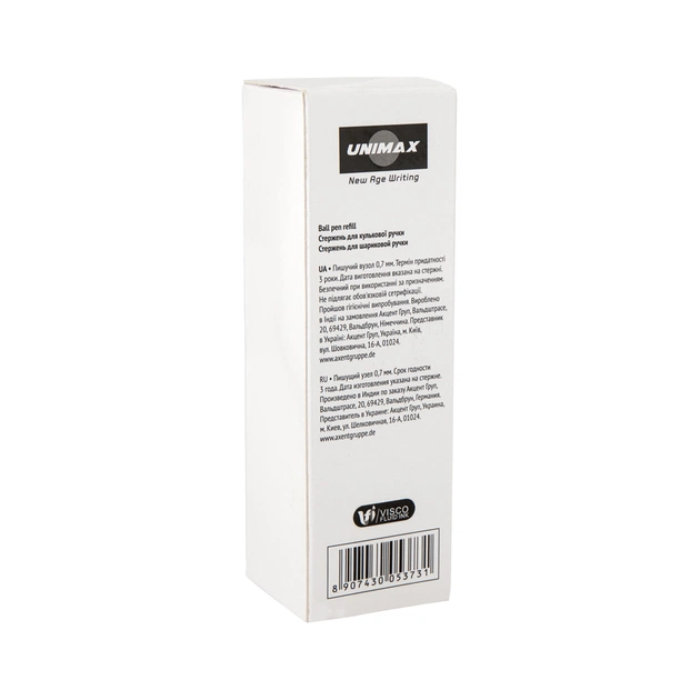 Стержень кульковий Unimax Tek Fusion 0.7 мм 118 мм Синій (UXB-10 000-02) - picture 4