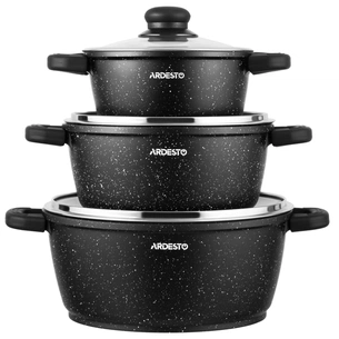 Набір посуду Ardesto Gemini Anzio, 6 предметів, чорний (AR1906AS) picture 1