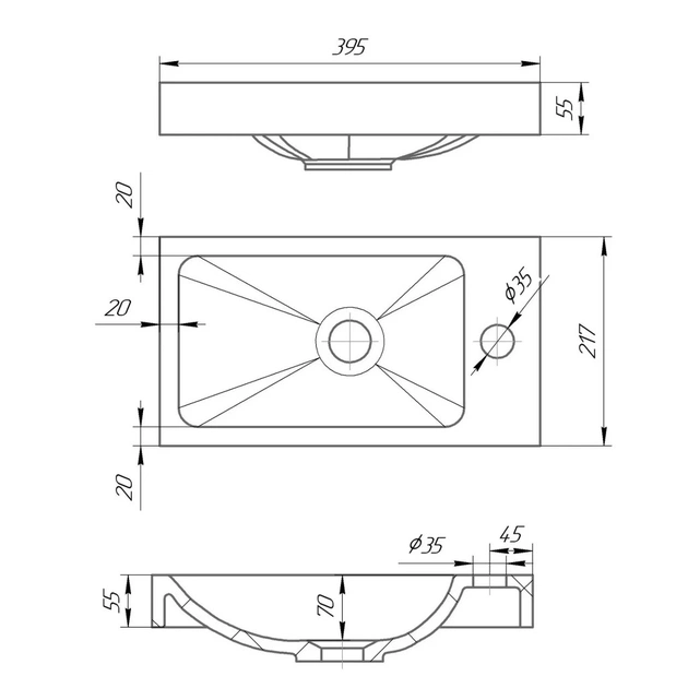 Раковина GRANADO Foz white gel (gbs0805g) - изображение 6
