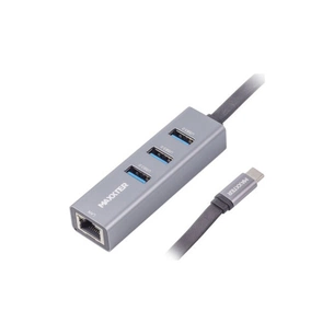 Концентратор Maxxter Type-C to Gigabit Ethernet, 3 Ports USB 3.0 (NECH-3P-02) зображення 1