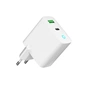 Зарядний пристрій Gembird 1xUSB-A + 1 Type-C (PD20Вт + QC3.0 18Вт) white (TA-UC-PDQC20L-W-01) - зменшене зображення 3