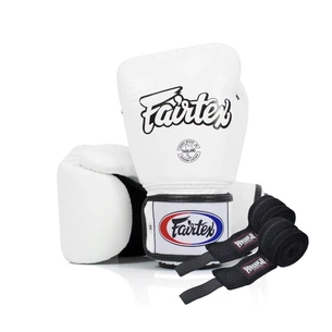 Боксерські рукавички Fairtex BGV1 White 14 унцій (бинти в комплекті) (BGV1_14oz_White) зображення 1