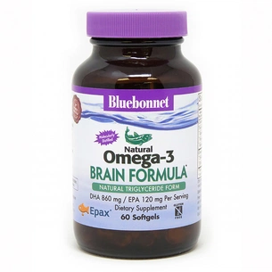 Жирні кислоти Bluebonnet Nutrition Омега-3 Формула для Мозку, Omega-3 Brain Formula, 60 желатин (BLB0944) зображення 1