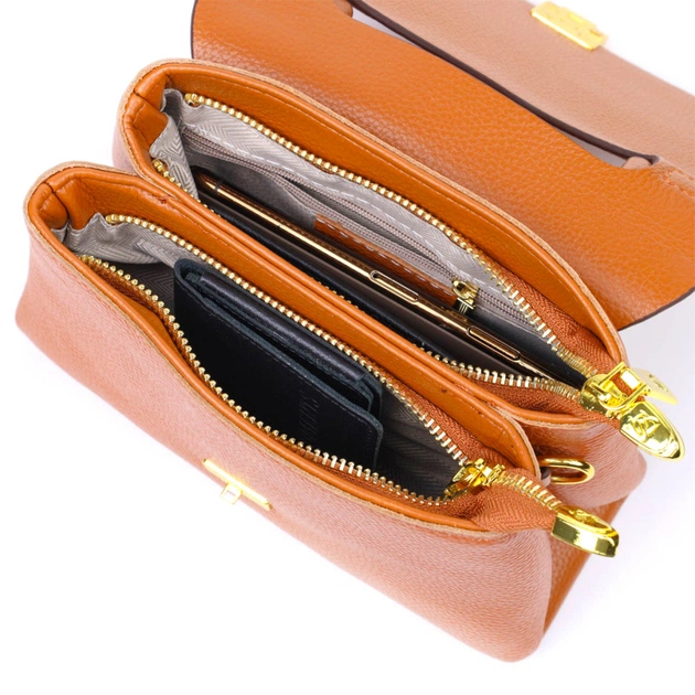 Сумка Vintage З натуральної шкіри Руда (22073) - зображення 8