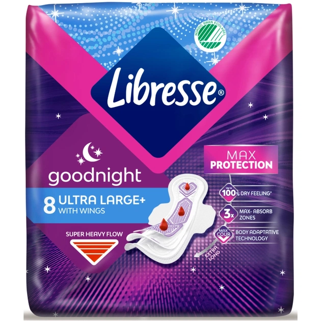Гігієнічні прокладки Libresse Ultra Goodnight Large 8 шт. (7322540960235) - picture 2