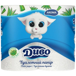 Туалетний папір Диво Aroma Алое Вера 2 шари білий 4 рулони (4820003836156) зображення 1