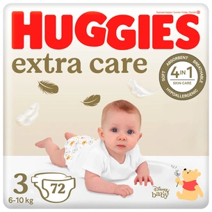 Підгузки Huggies Extra Care 3 (6-10 кг) 72шт (5029053578095) зображення 1