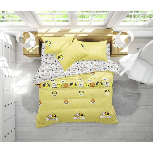 Постільна білизна MirSon Бязь 17-0517 Cat-dog Євро (2200003646665) - изображение 1