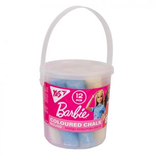Крейда Yes кольорова кругла у відрі JUMBO 12 шт Barbie (400454) зображення 1