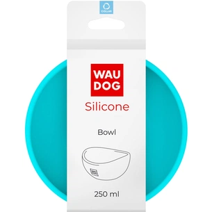 Посуд для котів WAUDOG Silicone Миска 250 мл блакитна (50812) зображення 1