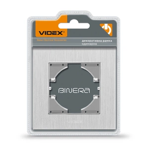 Рамка Videx BINERA сріблястий алюміній одинарні (VF-BNFRA1H-SL) изображение 1
