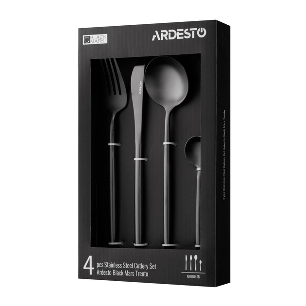 Набір столових приборів Ardesto Black Mars Trento, 4 прибори, нержавіюча сталь, чорний (AR0704TB) - picture 6