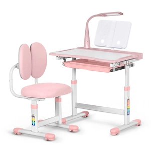 Парта зі стільцем Evo-kids (стол+стул+полка+лампа) Pink (BD-20 PN) зображення 1