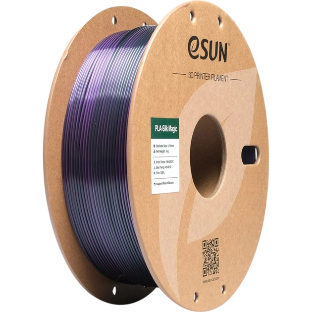 Пластик для 3D-принтера eSUN ePLA-Silk Magic 1кг, 1.75мм, Black Purple (EPLA-SILKMAGIC-P175BP1) - зображення 1